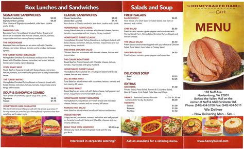 honey bake menu|honey baked menu and prices.